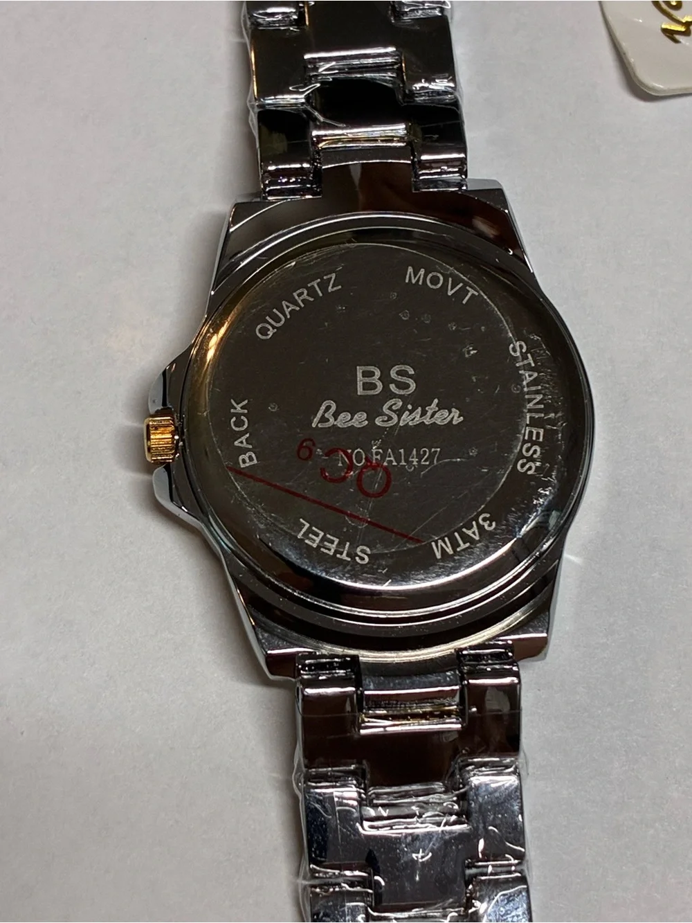NIB BS Bee Sister Silver Pave CZ Quartz Wrist Watch